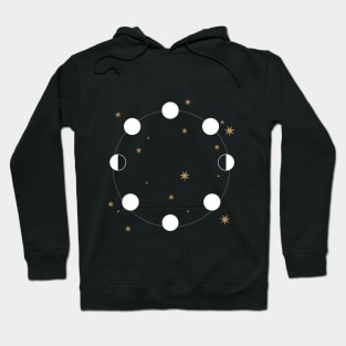 Moon phases cycle light Hoodie